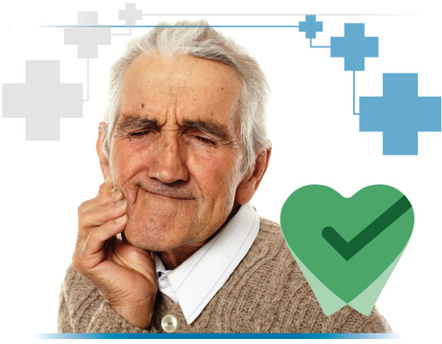 Elderly man with tooth ache